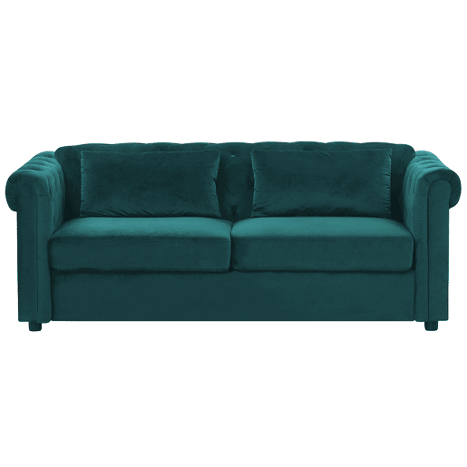 Sofá-cama CHESTERFIELD Veludo Verde esmeralda 3 lugares