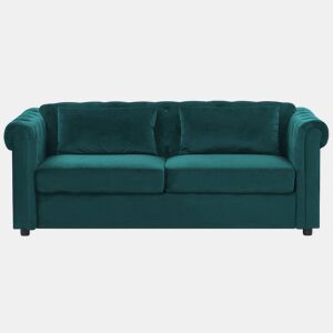 Sofá-cama CHESTERFIELD Veludo Verde esmeralda 3 lugares