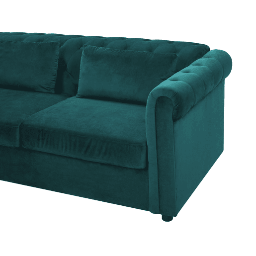 Sofá-cama CHESTERFIELD Veludo Verde esmeralda 3 lugares