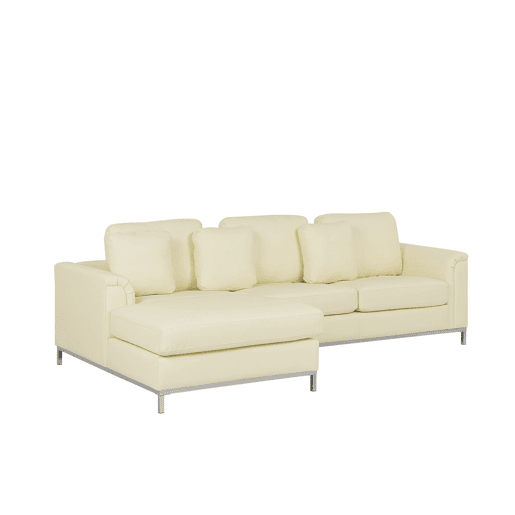 Sofá de canto OSLO Pele Creme 4 lugares à direita