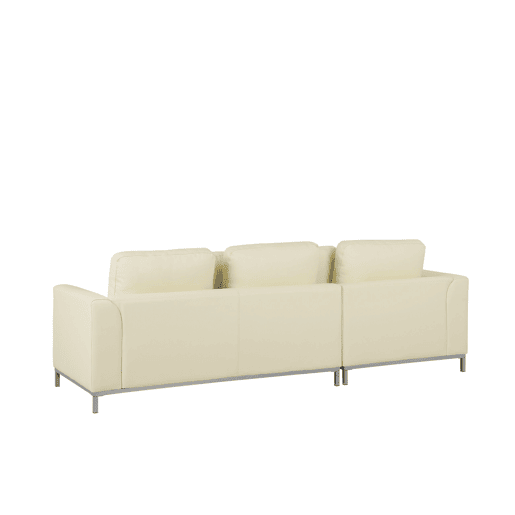 Sofá de canto OSLO Pele Creme 4 lugares à direita