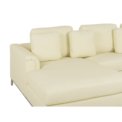 Sofá de canto OSLO Pele Creme 4 lugares à direita