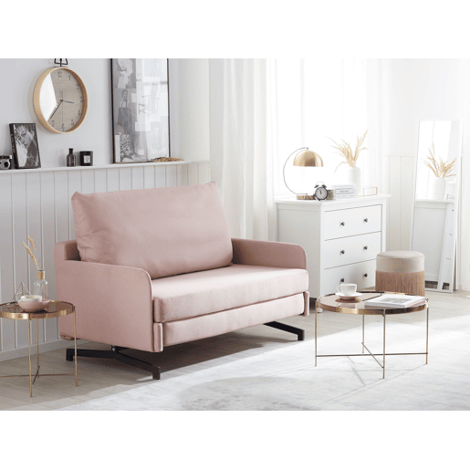 Sofá-cama BELFAST Tecido Rosa 2 lugares