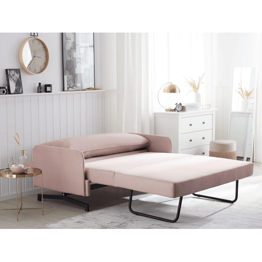 Sofá-cama BELFAST Tecido Rosa 2 lugares