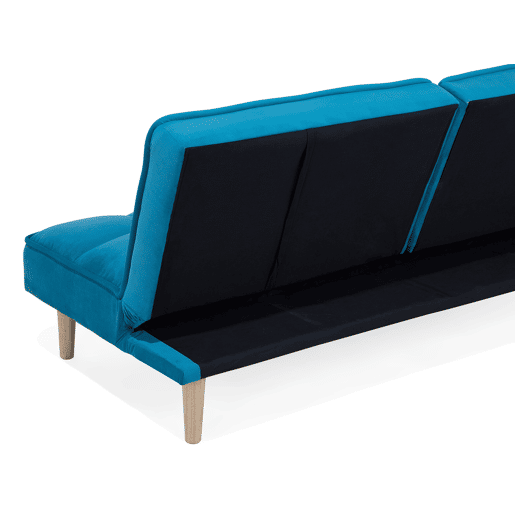 Sofá-cama SILJAN Tecido Azul turquesa 3 lugares