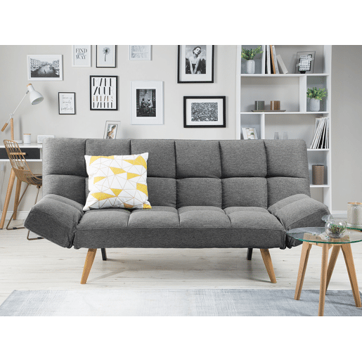 Sofá-cama INGARO Tecido Cinzento escuro 2 lugares