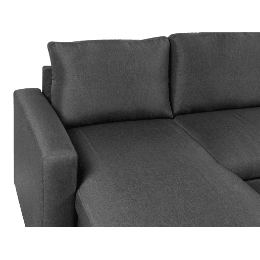 Sofá-cama em U SOMMEN Tecido Cinzento escuro com arrumação 5 lugares