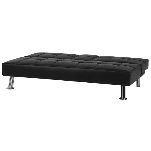 Sofá-cama ROXEN Pele sintética Preto 3 lugares