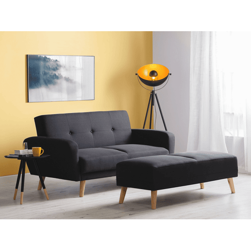 Sofá-cama FLORLI Tecido Preto 2 lugares