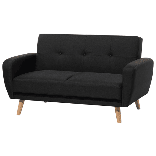 Sofá-cama FLORLI Tecido Preto 2 lugares