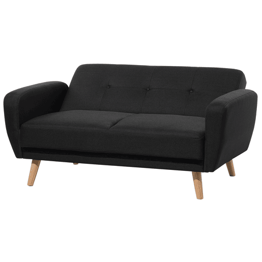 Sofá-cama FLORLI Tecido Preto 2 lugares