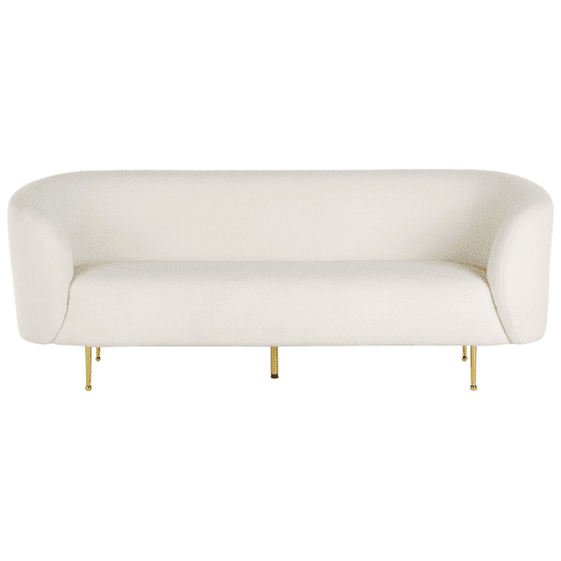 Sofá LOEN Bouclé Branco 3 lugares