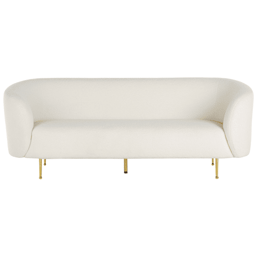 Sofá LOEN Bouclé Branco 3 lugares