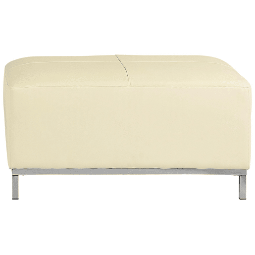 Sofá de canto OSLO Pele Creme com repousa-pés 5 lugares à direita
