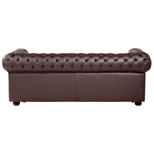 Sofá CHESTERFIELD Pele Castanho 3 lugares