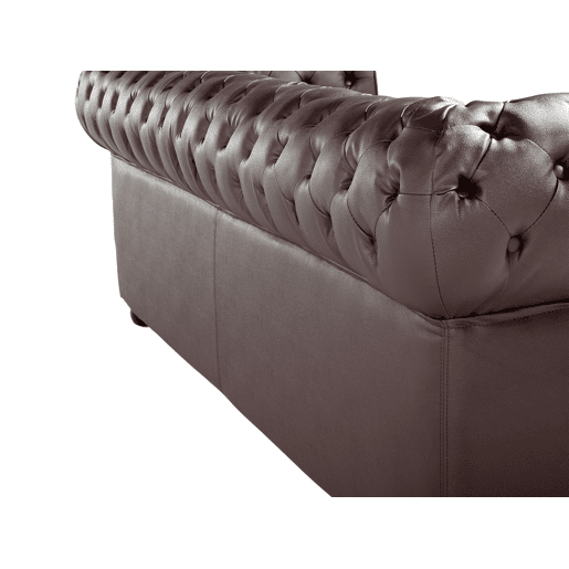 Sofá CHESTERFIELD Pele Castanho 3 lugares