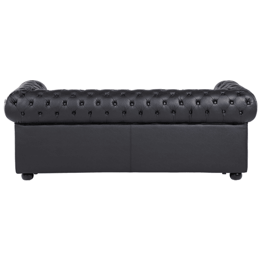 Sofá CHESTERFIELD Pele Preto 3 lugares Sofá CHESTERFIELD Pele Preto 3 lugares