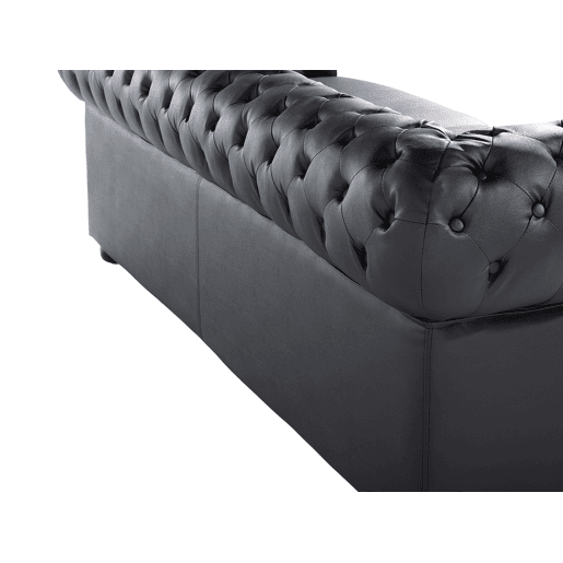 Sofá CHESTERFIELD Pele Preto 3 lugares Sofá CHESTERFIELD Pele Preto 3 lugares