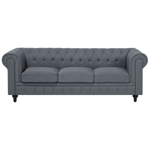 Sofá de canto CHESTERFIELD Tecido Cinzento 6 lugares à direita