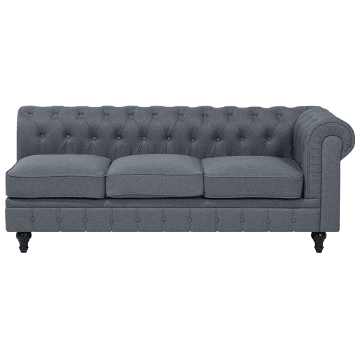 Sofá de canto CHESTERFIELD Tecido Cinzento 6 lugares à direita