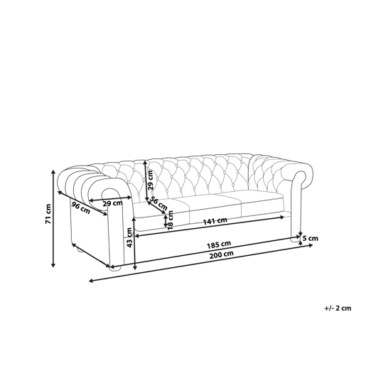 Sofá CHESTERFIELD Tecido Verde claro 3 lugares
