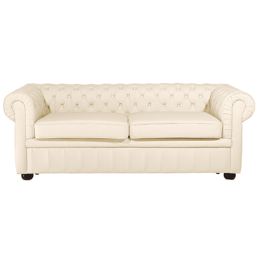 Sofá CHESTERFIELD Pele Creme 3 lugares