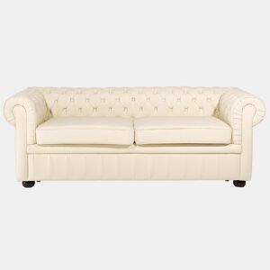 Sofá CHESTERFIELD Pele Creme 3 lugares