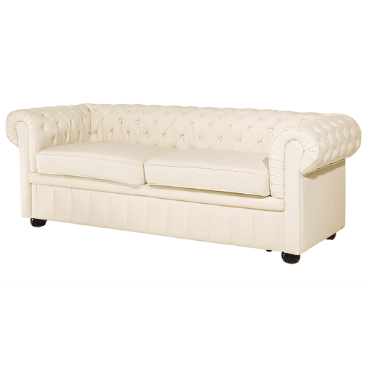 Sofá CHESTERFIELD Pele Creme 3 lugares