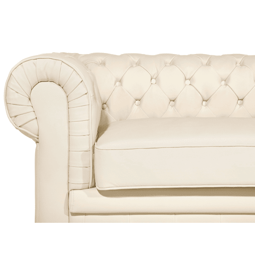 Sofá CHESTERFIELD Pele Creme 3 lugares