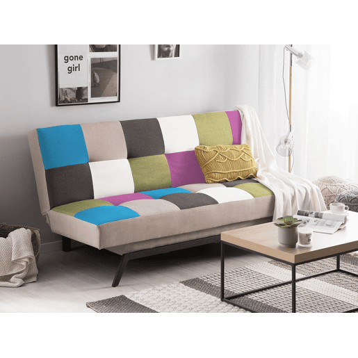 Sofá-cama LEEDS Tecido Multicolor 3 lugares