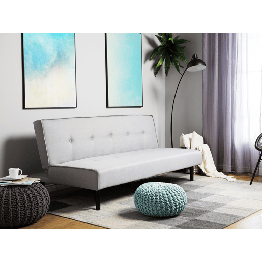 Sofá-cama VISBY Tecido Cinzento claro 3 lugares Sofá-cama VISBY Tecido Cinzento claro 3 lugares