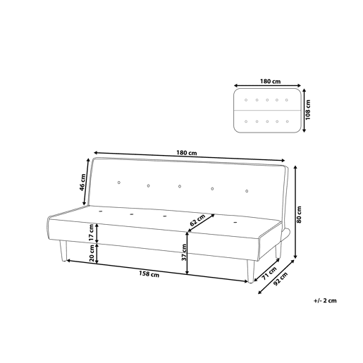 Sofá-cama VISBY Tecido Cinzento claro 3 lugares Sofá-cama VISBY Tecido Cinzento claro 3 lugares