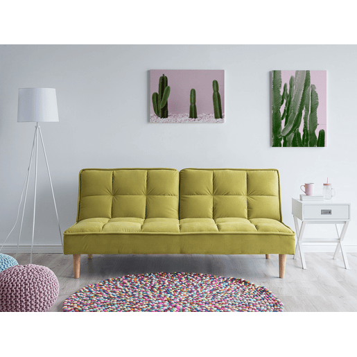 Sofá-cama SILJAN Tecido Verde-oliva 3 lugares