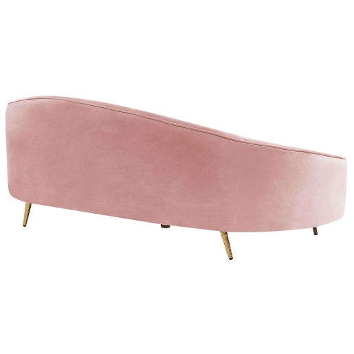 Sofá SAVAR Veludo Rosa 3 lugares