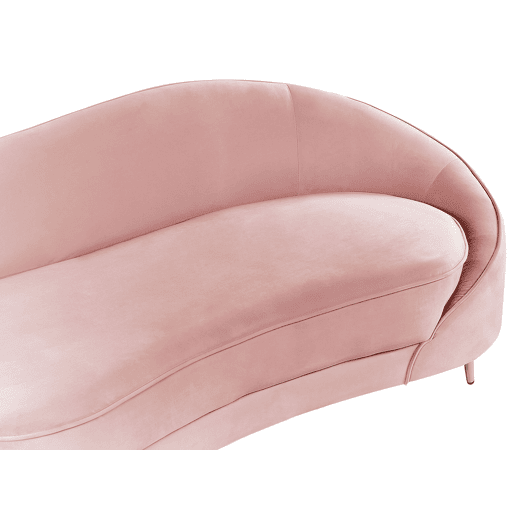 Sofá SAVAR Veludo Rosa 3 lugares