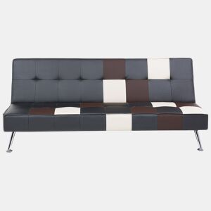 Sofá-cama OLSKER Pele sintética Preto 3 lugares