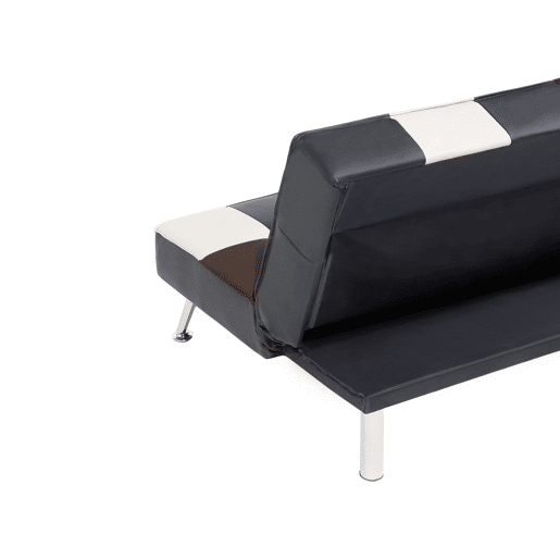 Sofá-cama OLSKER Pele sintética Preto 3 lugares