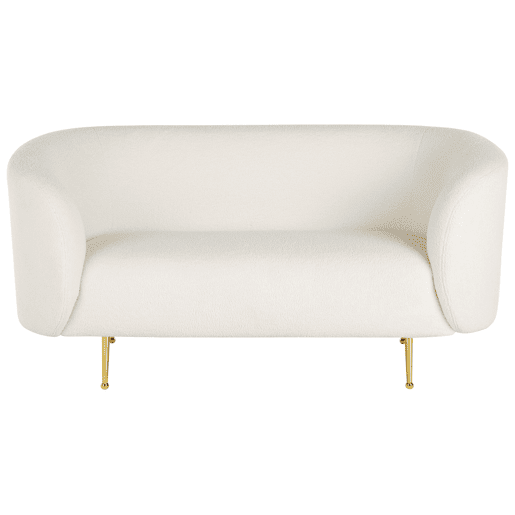 Sofá LOEN Bouclé Branco 2 lugares Sofá LOEN Bouclé Branco 2 lugares