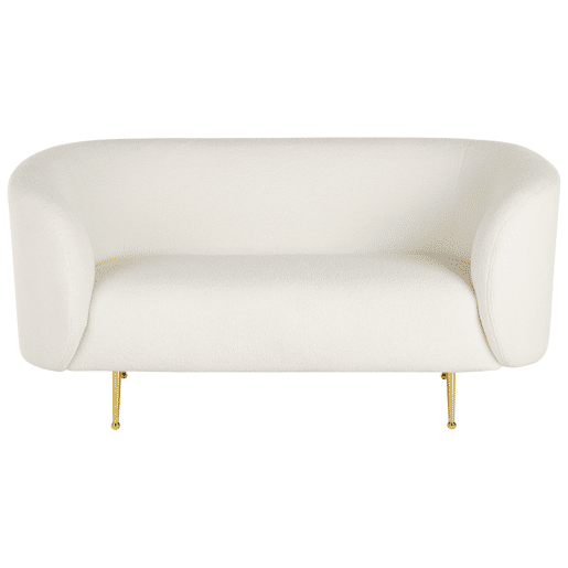 Sofá LOEN Bouclé Branco 2 lugares Sofá LOEN Bouclé Branco 2 lugares