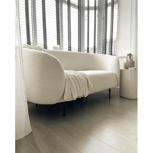 Sofá LOEN Bouclé Branco 2 lugares Sofá LOEN Bouclé Branco 2 lugares