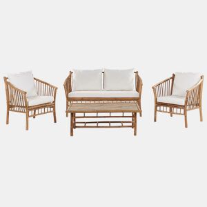 Beliani Conjunto lounge Madeira de bambu MAGGIORE