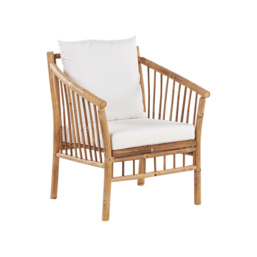 Beliani Conjunto lounge Madeira de bambu MAGGIORE Beliani Conjunto lounge Madeira de bambu MAGGIORE