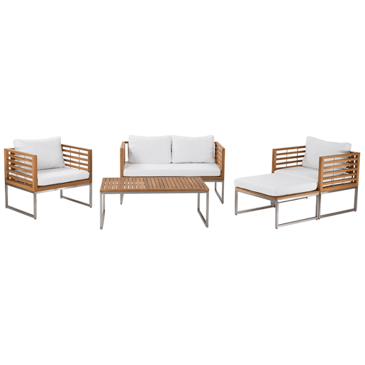 Conjunto de jardim com mesa 4 lugares BERMUDA Madeira de acácia Castanho