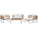 Beliani Conjunto de jardín Madera de acacia BERMUDA Beliani Conjunto de jardín Madera de acacia BERMUDA Blanco/ Beige