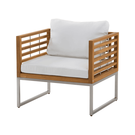 Conjunto de jardim com mesa 4 lugares BERMUDA Madeira de acácia Castanho