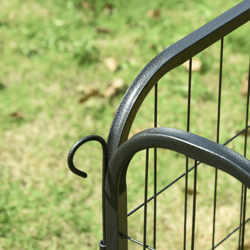 PawHut Parque para Cães 8 Varas 79x100cm Esquadra Dobrável com Porta e Dupla Trava Preto