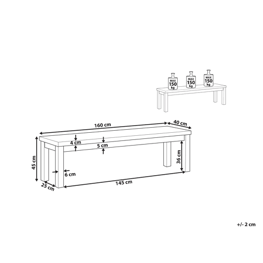 Banco de jardim OSTUNI 160 cm Betão Cinzento