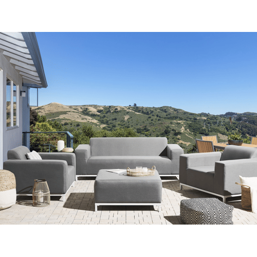 Conjunto de jardim com mesa 5 lugares ROVIGO Cinzento