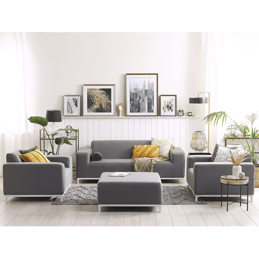 Conjunto de jardim com mesa 5 lugares ROVIGO Cinzento