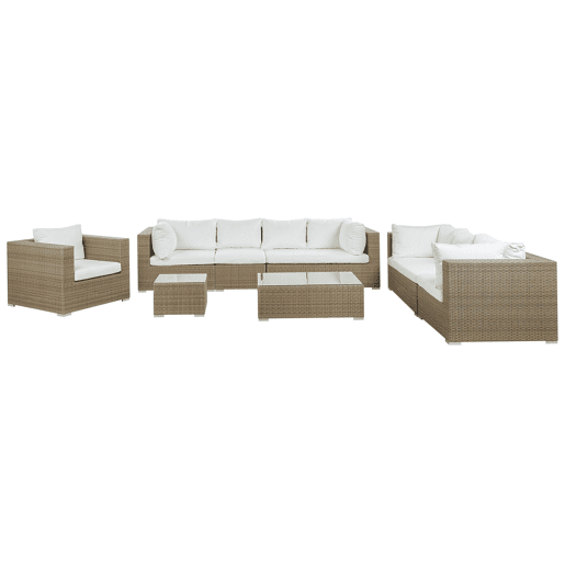 Conjunto de jardim com mesa 8 lugares MAESTRO Castanho claro